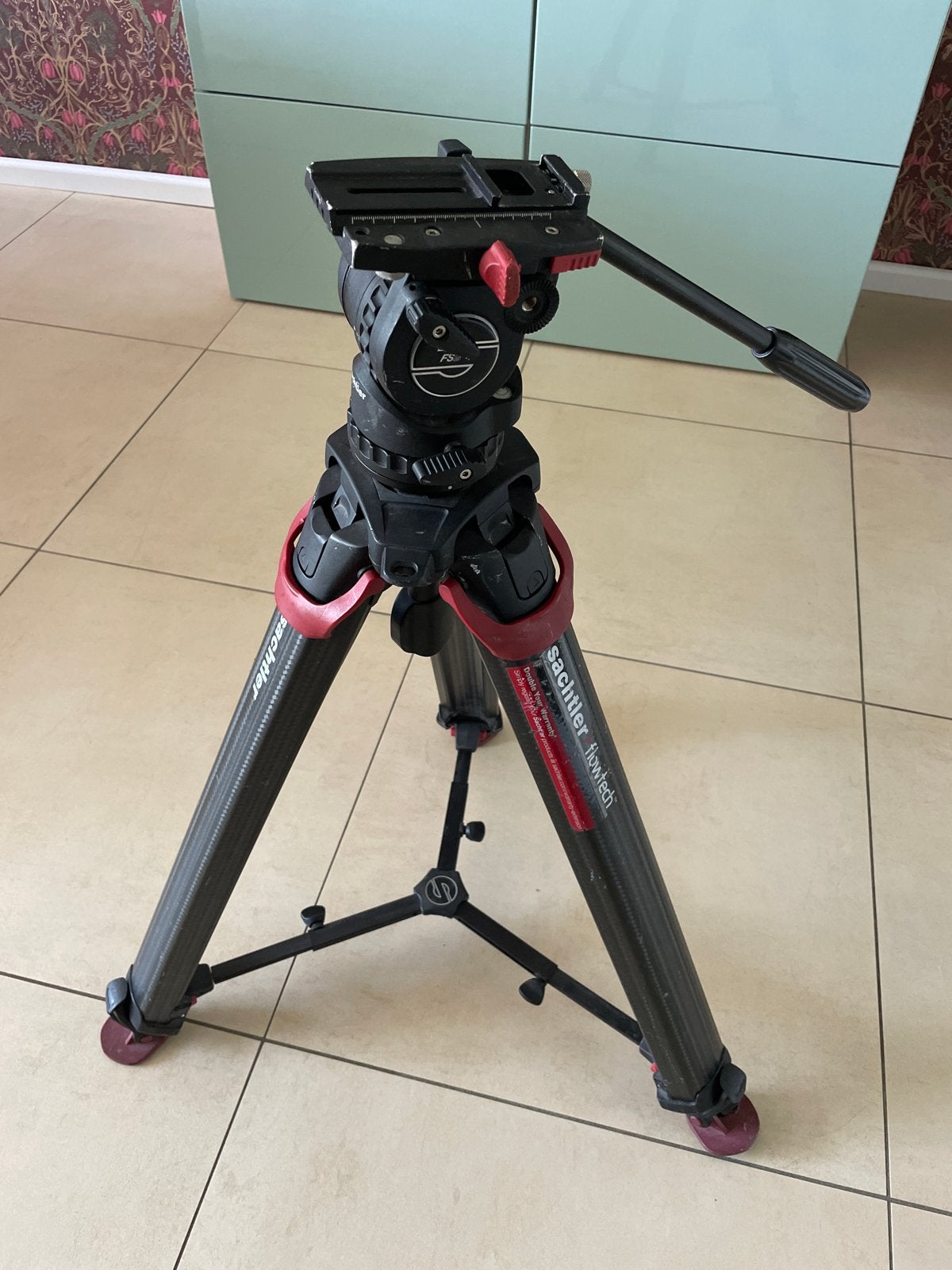Sachtler flowtech Statief met Sachtler FSB 4 Fluid Head, 150 tot 175 cm, Met balhoofd, Gebruikt, Overige merken