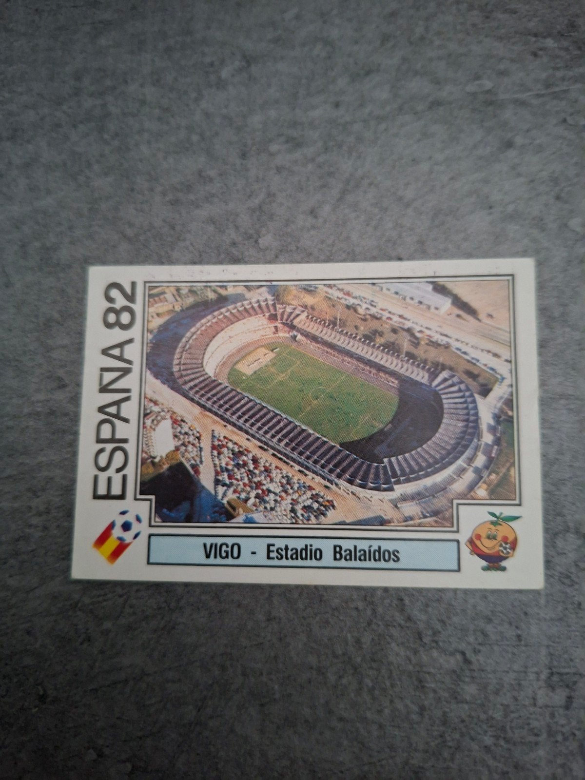 Panini sticker WK 82 Espana. Speelstadion Vigo., Verzenden, Zo goed als nieuw, Sticker