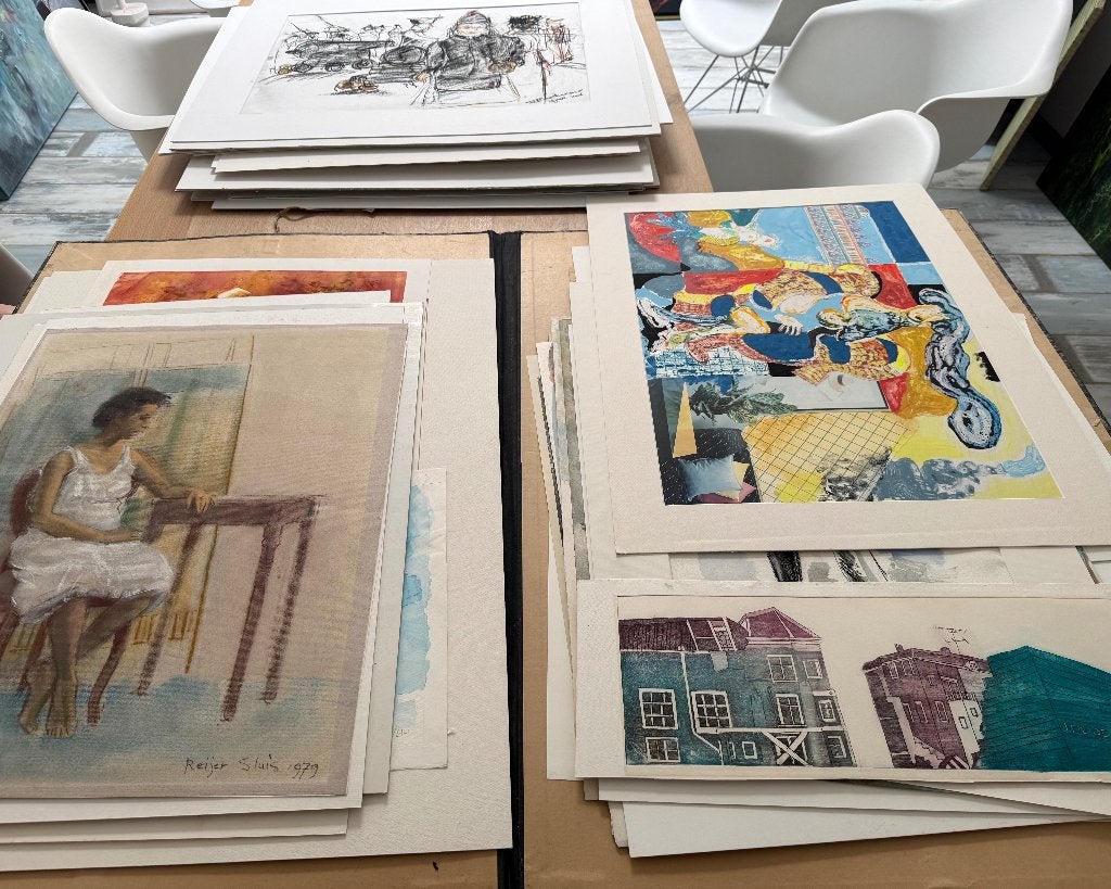Grote partij kunst (Aquarel/zeefdruk/ets/litho) 200 stuks!, Ophalen