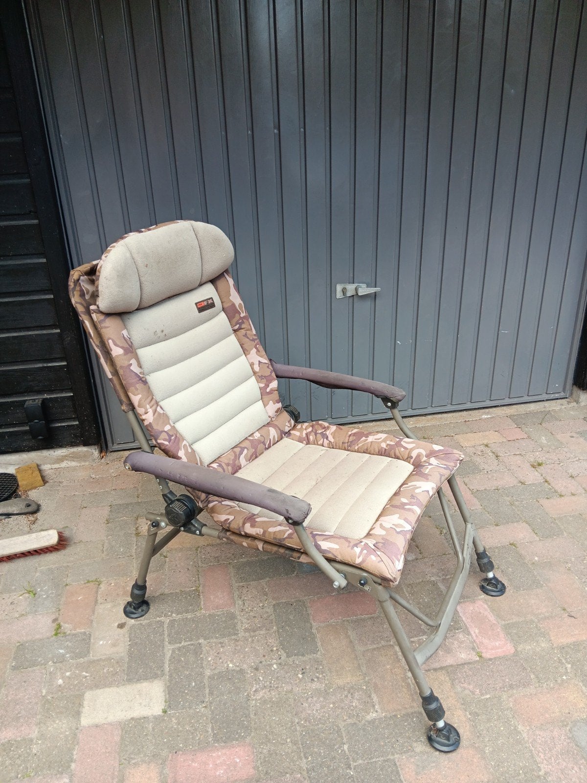 Fox visstoel  verstelbaar camo fx superdeluxe recliner, Watersport en Boten, Hengelsport | Karpervissen, Ophalen, Gebruikt, Overige typen