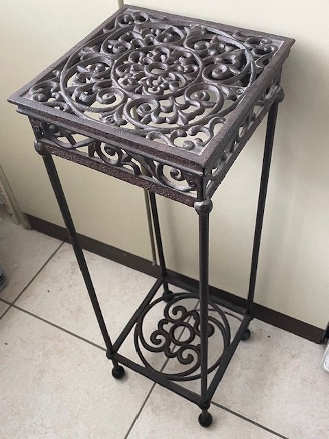 Gietijzeren Tafeltje, Minder dan 55 cm, Gebruikt, Metaal of Aluminium, Rechthoekig