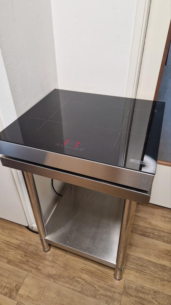 Inductie kookplaat rvs met gewone stekker., Witgoed en Apparatuur, Kookplaten, Ophalen, 4 kookzones, Zo goed als nieuw, Inductie