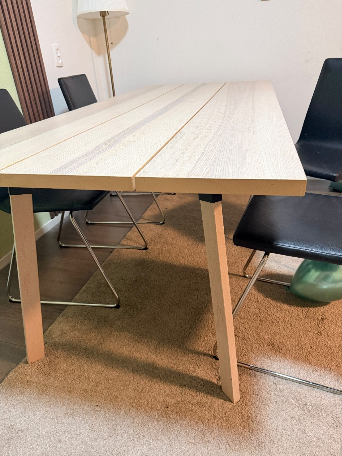 Ikea YPPERLIG - Moderne eettafel met houten blad, Gebruikt, 50 tot 100 cm, 150 tot 200 cm, Modern