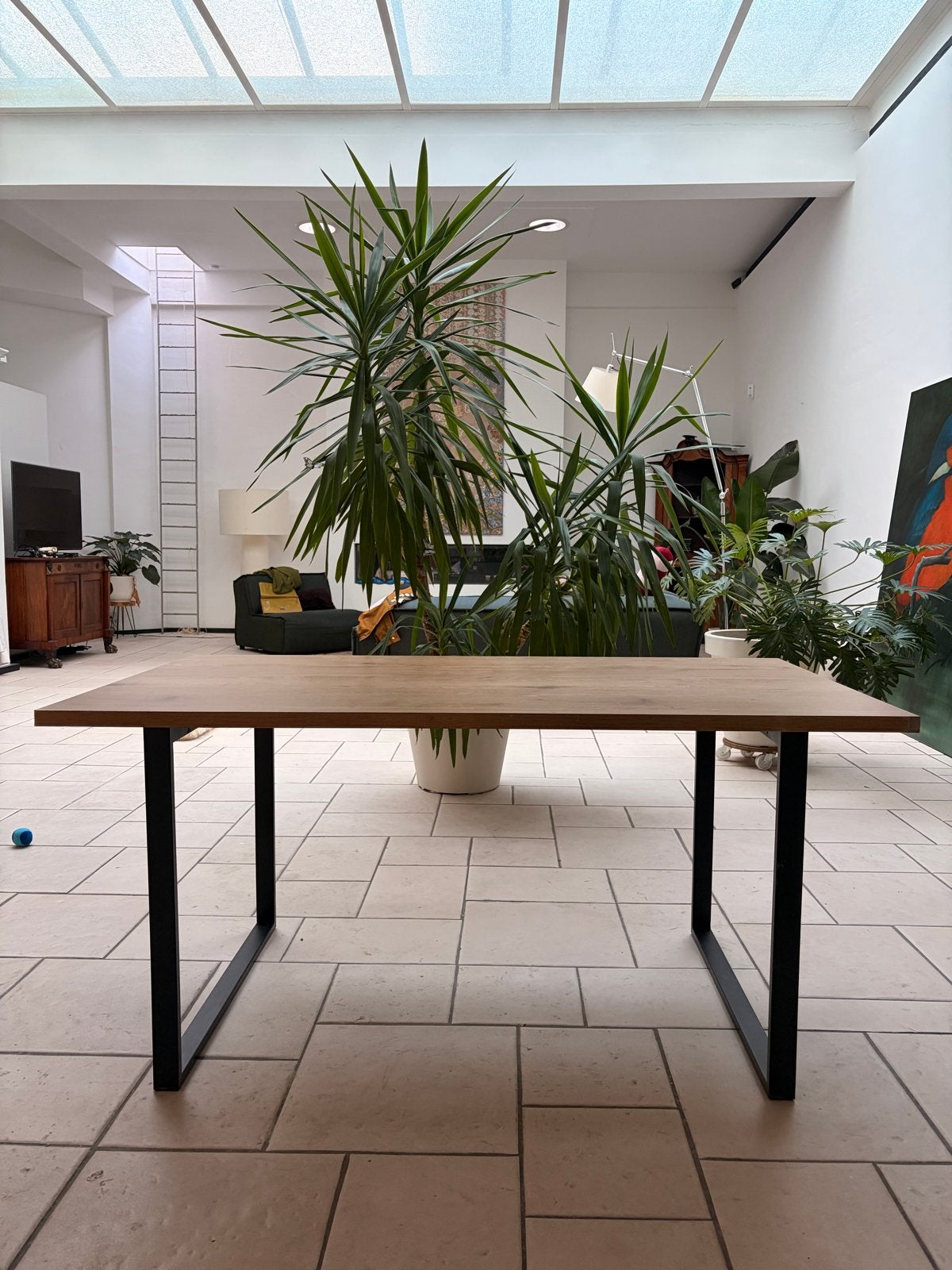 Eettafel 160x90, Ophalen, Zo goed als nieuw, Eikenhout