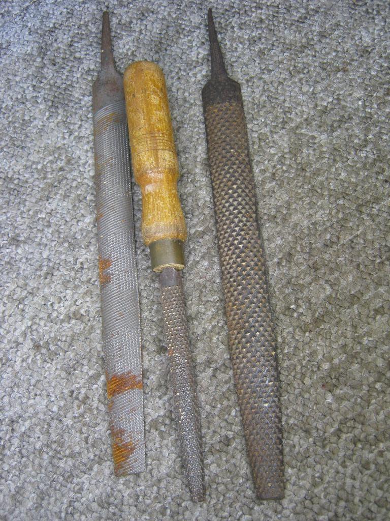 Hout Rasp, klein + lange houtrasp + vijl, Verzenden