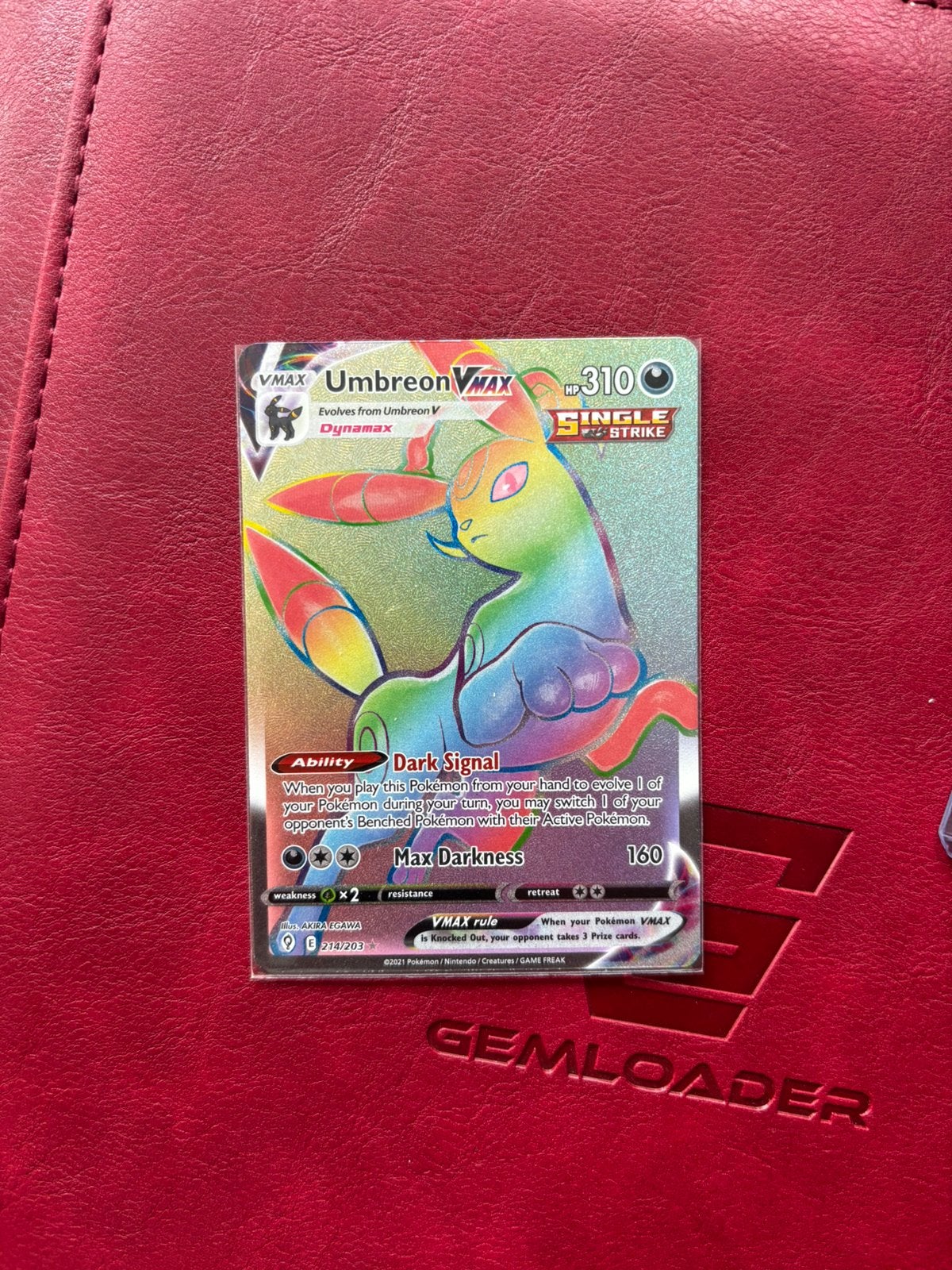 Umbreon VMAX – Evolving Skies 214/203, Ophalen of Verzenden, Zo goed als nieuw, Losse kaart, Foil