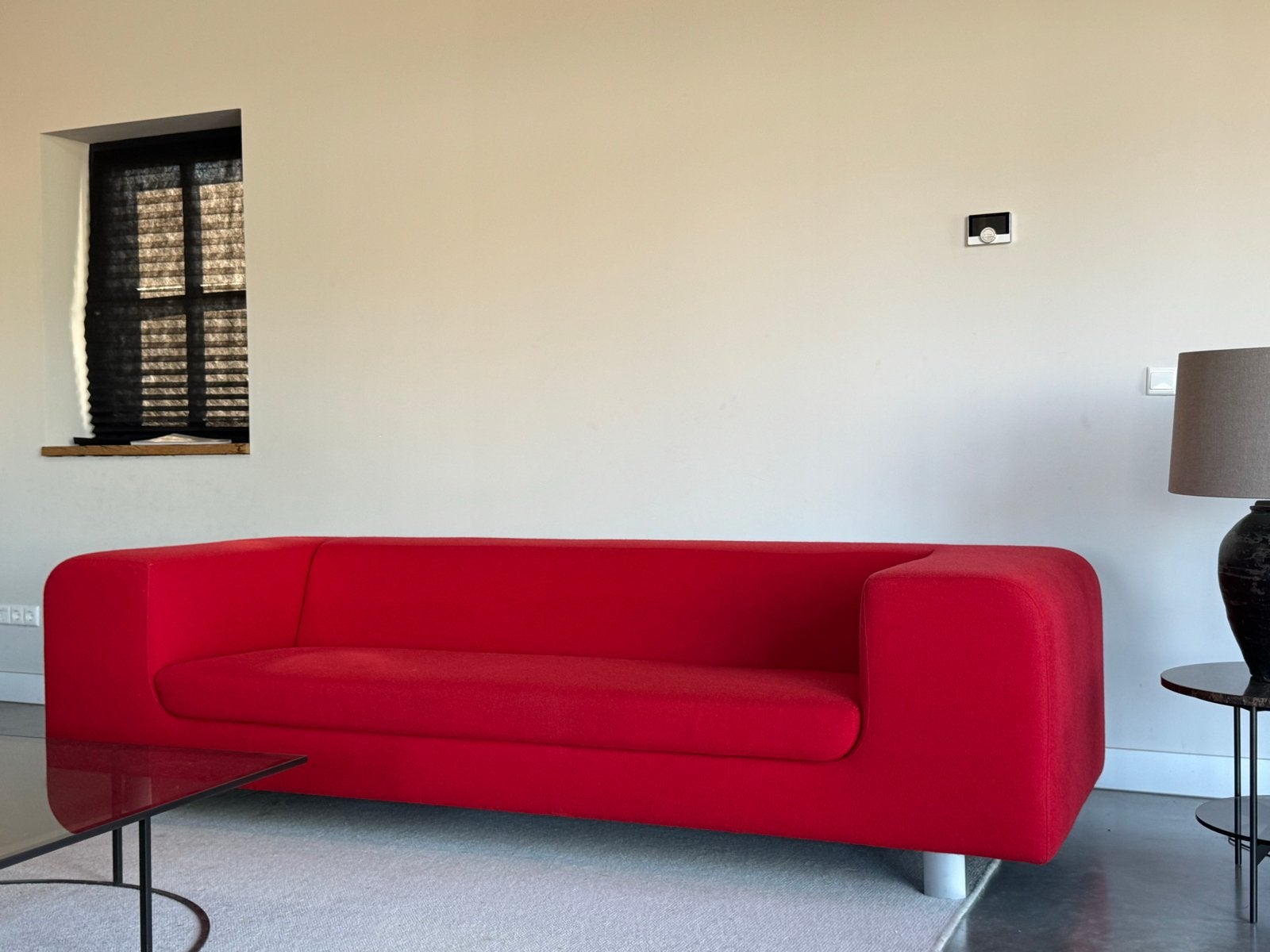 Montis Malou  270 cm designbank - rood, zo goed als nieuw, Huis en Inrichting, Banken | Bankstellen, 250 tot 300 cm, X, 75 tot 100 cm