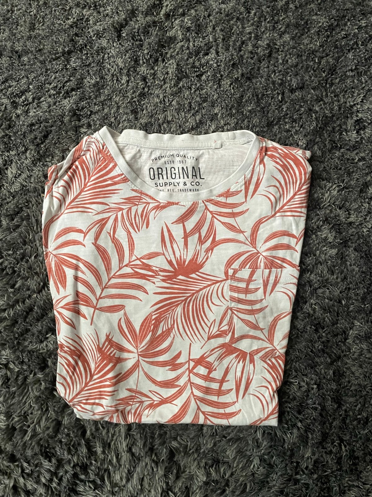 T-shirt met bladprint - Original Supply & Co. - Maat M, Ophalen, Zo goed als nieuw, Maat 48/50 (M), Meerkleurig