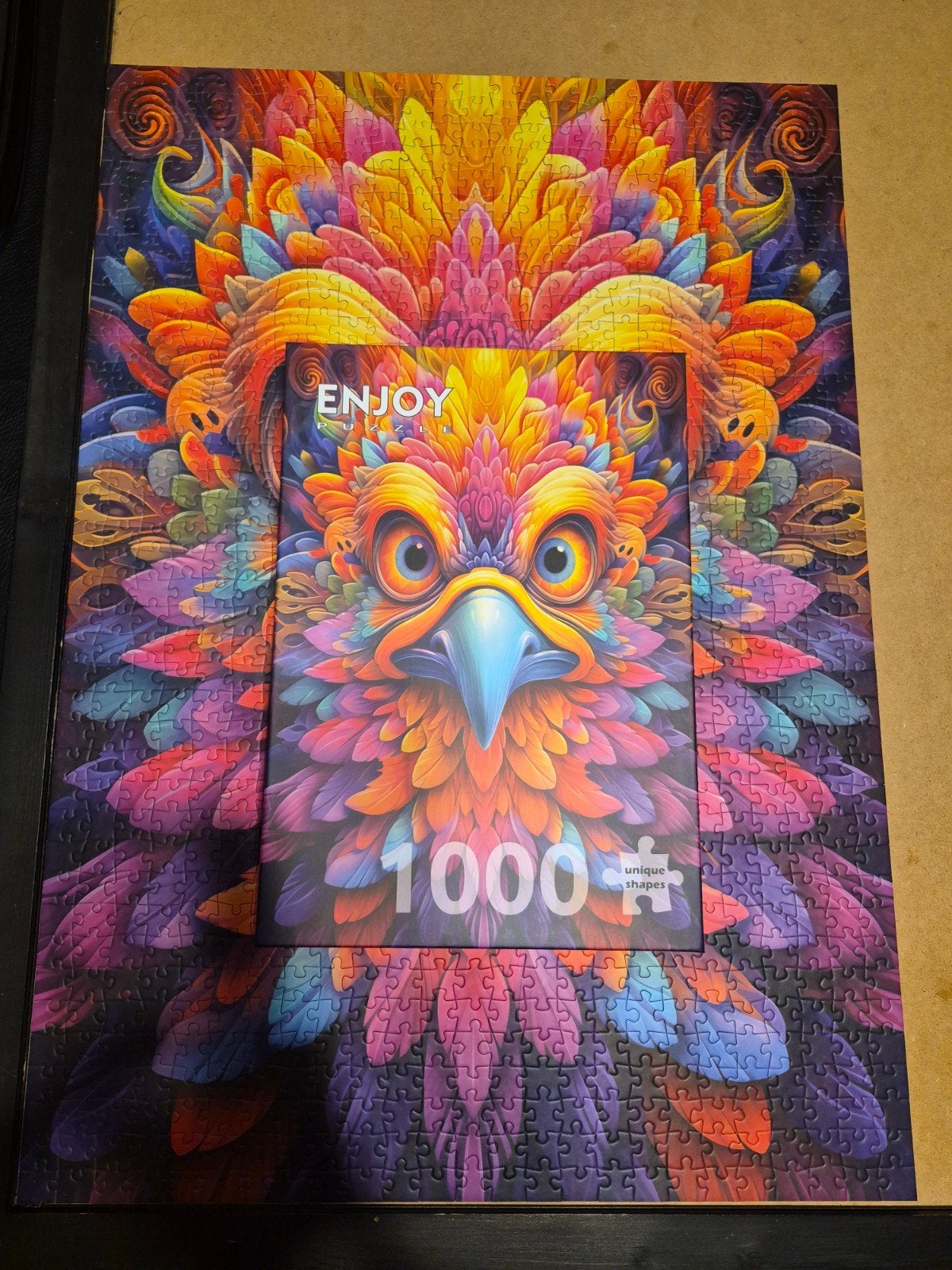Kleurrijke Legpuzzel: Fantasie Vogel (1000 stukjes), Ophalen of Verzenden, 500 t/m 1500 stukjes, Zo goed als nieuw, Legpuzzel