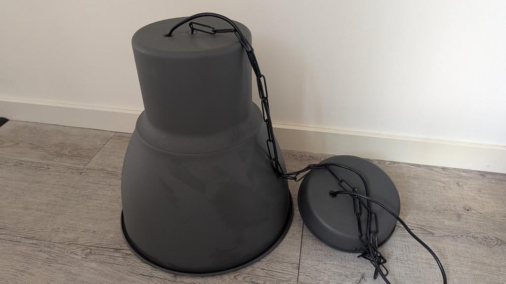 IKEA Hektar hanglamp 38cm - Donkergrijs, Ophalen, Zo goed als nieuw, Metaal, Minder dan 50 cm