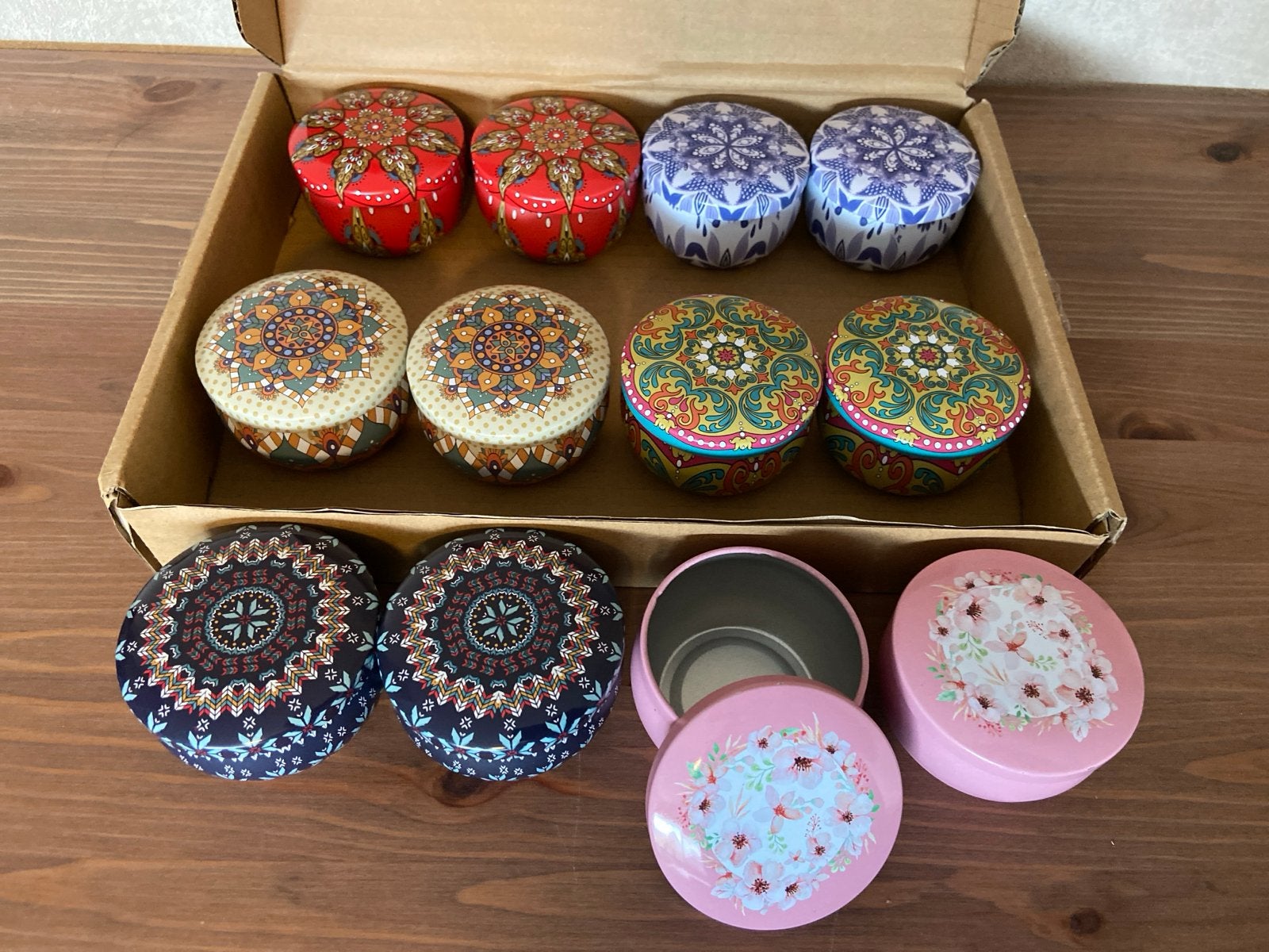 12 Decoratieve blikjes (2 oz) - Diverse patronen, Ophalen of Verzenden, Nieuw, Overige, Overige merken