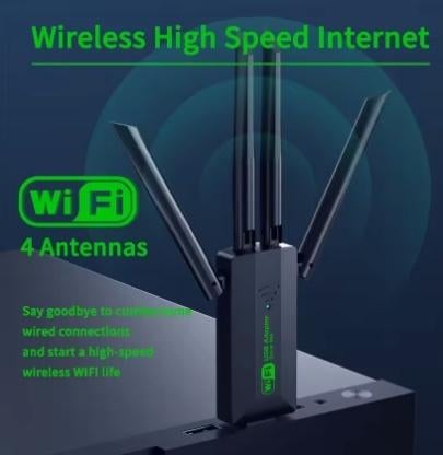 1200 Mbps Wifi usb adapter dual band met 4 Antenne, Computers en Software, Netwerkkaarten, Ophalen of Verzenden, Nieuw, Extern