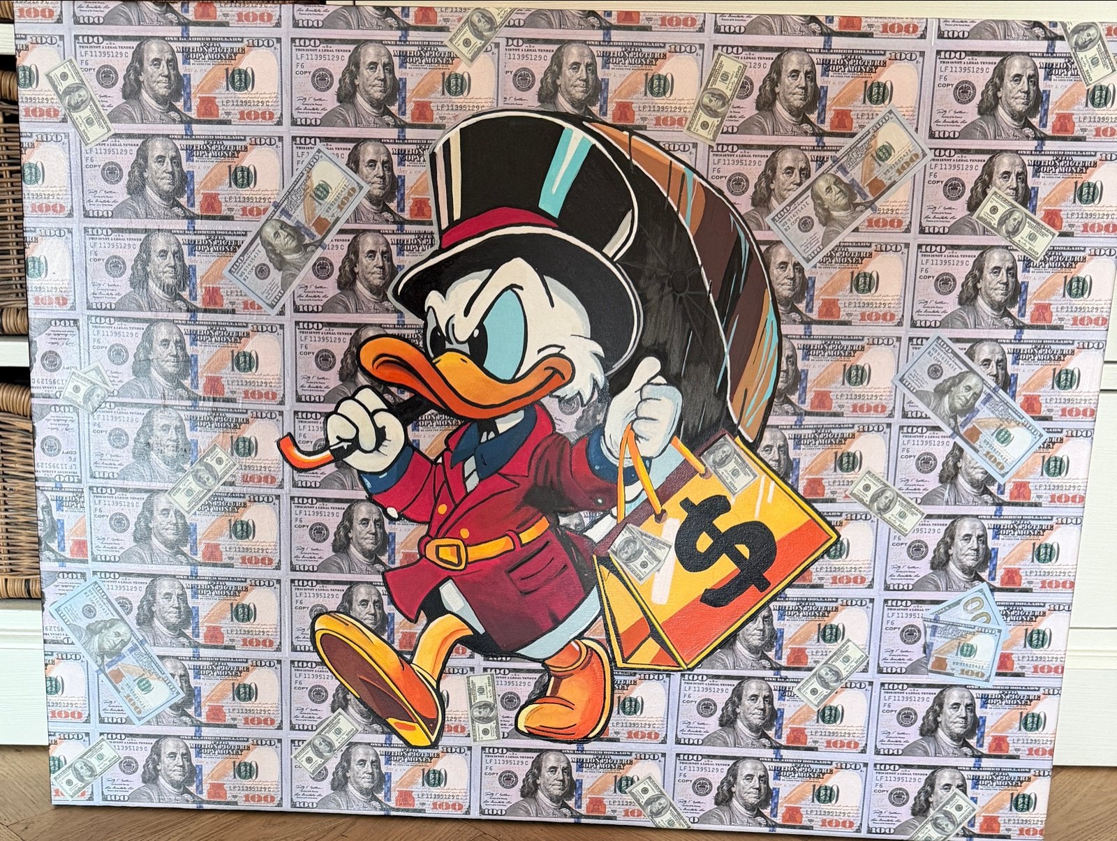 Dagobert Duck Pop Art Canvas - Geld Thema, Ophalen