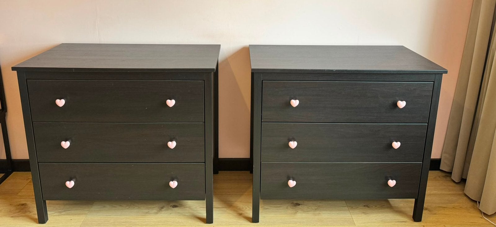 2x koppang Ladekast 3 lades, zwartbruin, 90x83 cm, Huis en Inrichting, Ophalen, Zo goed als nieuw, 65 cm of meer
