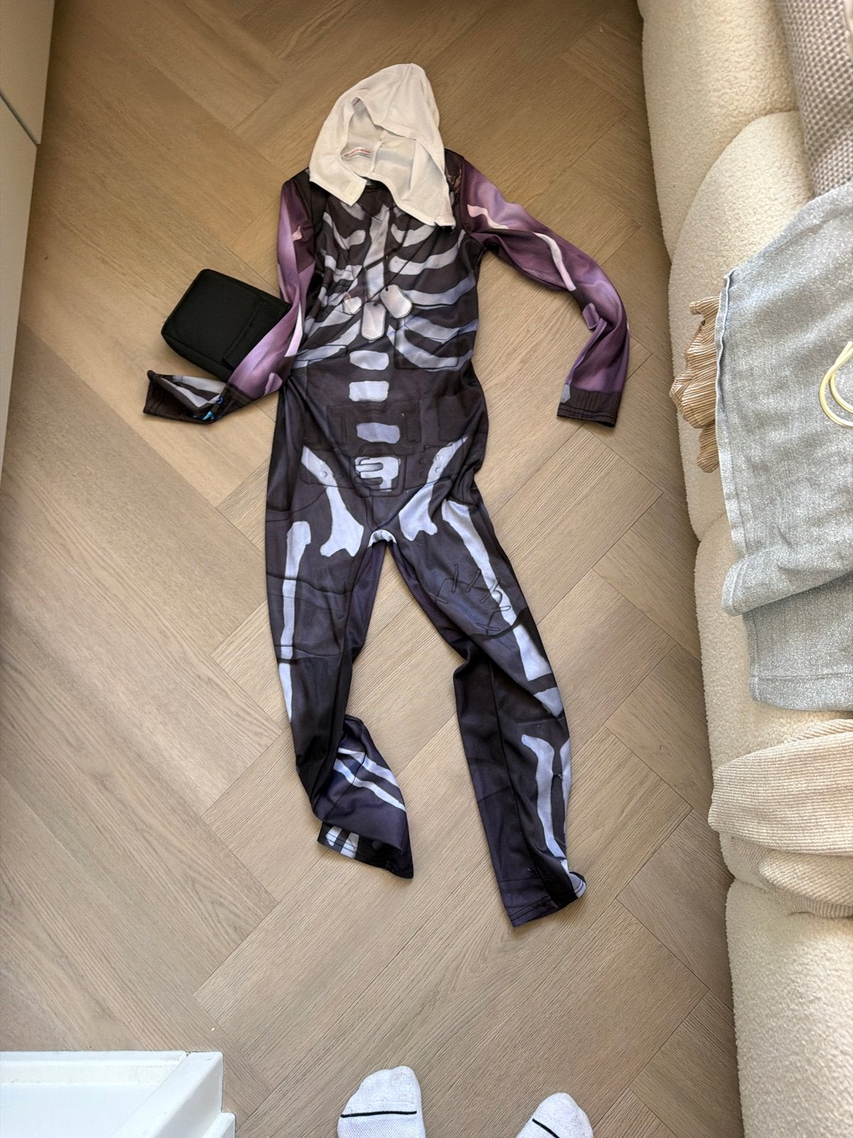 Fortnite Skeleton Trooper Pak - Halloween Kostuum, Ophalen of Verzenden, Gebruikt, 146 t/m 152, Jongen of Meisje