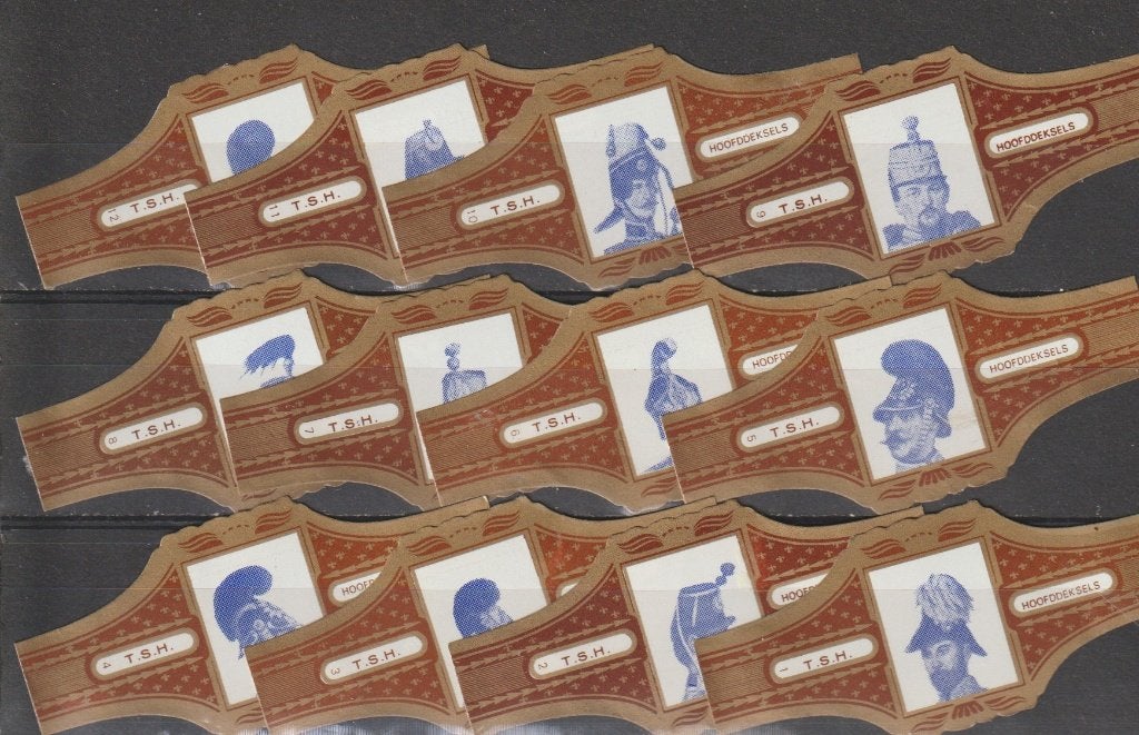 reeks 616  helmen  1-12  sigarenbanden, Verzamelen, Ophalen of Verzenden, Zo goed als nieuw, Sigarenbandjes