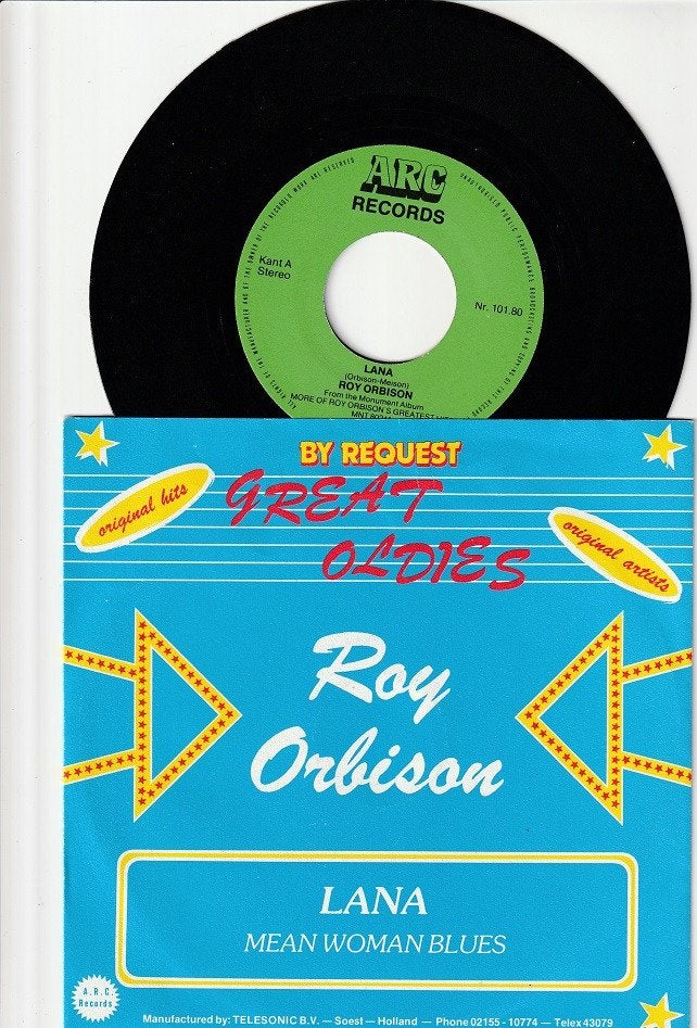 ROY ORBISON    -    LANA    ////    MEAN WOMAN BLUES   [7''], Cd's en Dvd's, 7 inch, Zo goed als nieuw, Pop, Overige typen