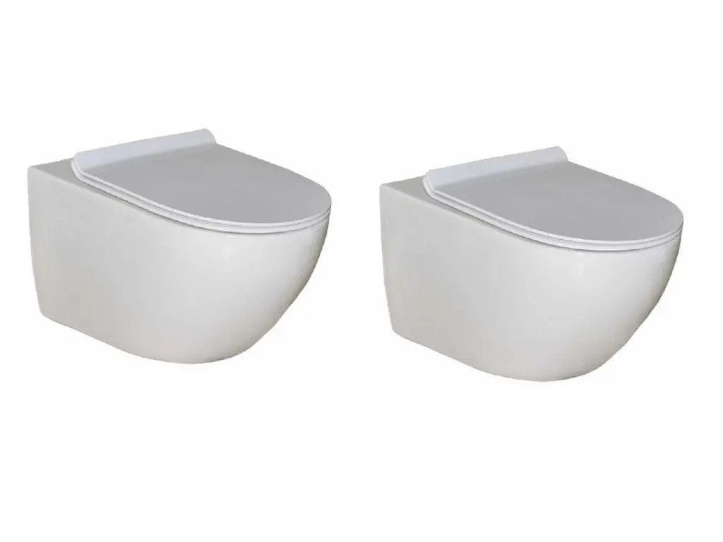 2x Nieuw in doos Mawialux hangend rimless inbouw toilet wit, Ophalen, Nieuw, Steen, Toilet