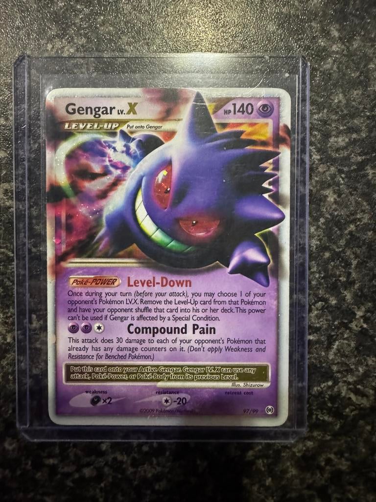 Pokémon Gengar LV.X Platinum Arceus Holo Ultra Rare 97/99, Ophalen of Verzenden, Zo goed als nieuw