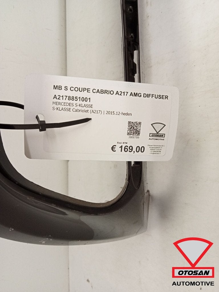 Mercedes S Coupe Cabrio A217 AMG Diffuser A2178851001, Auto-onderdelen, Carrosserie en Plaatwerk, Gebruikt, Mercedes-Benz AG, Mercedes-Benz
