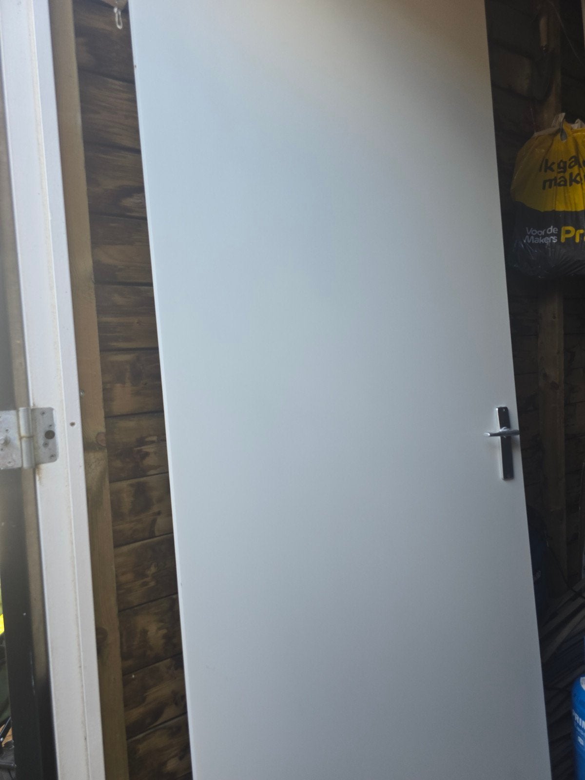 Witte opdekdeur 213x88 cm, Ophalen, Gebruikt, 80 tot 100 cm, Binnendeur