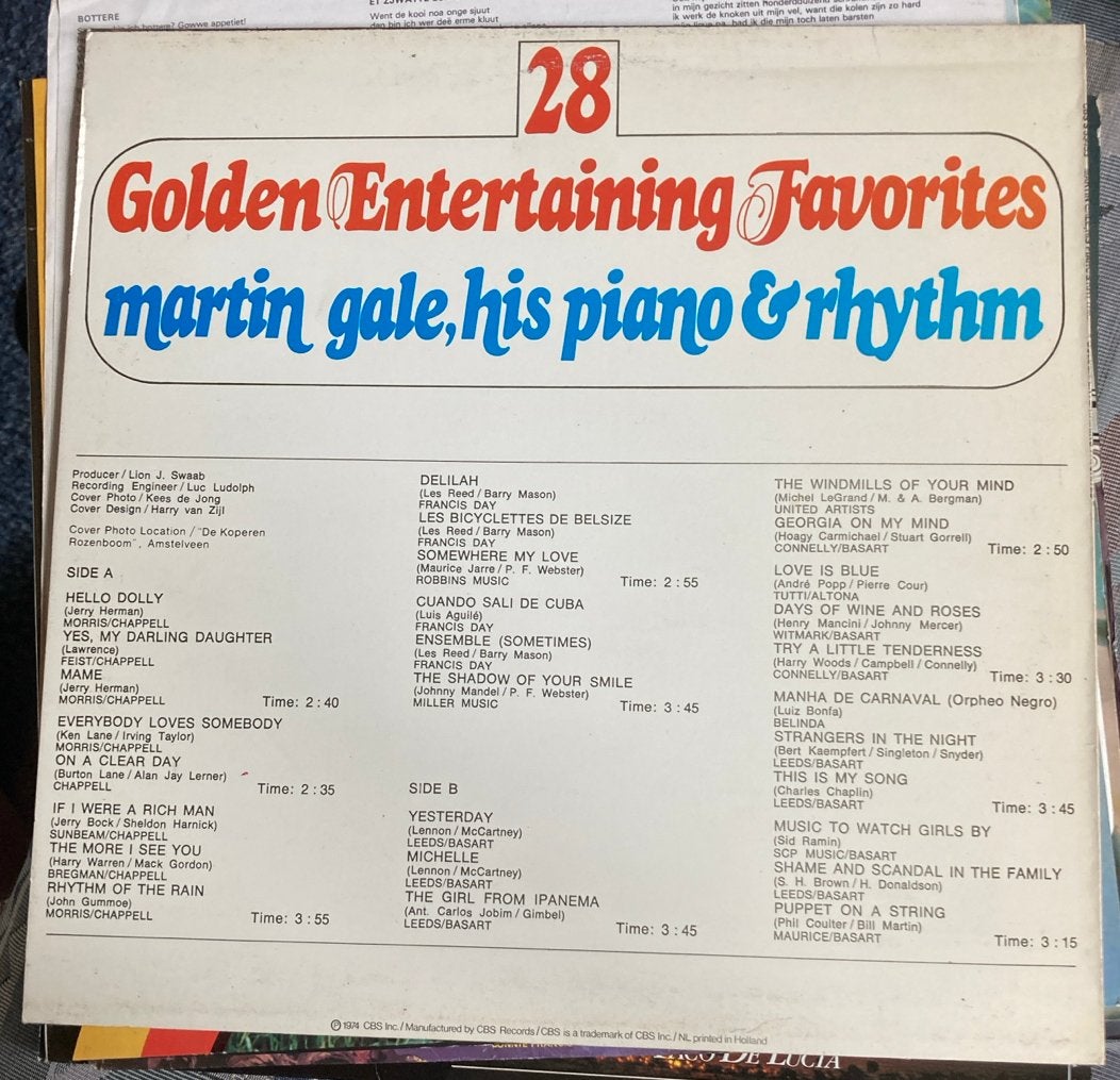 Martin Gale - Golden Entertaining Favorites LP, Ophalen of Verzenden, Gebruikt, 12 inch
