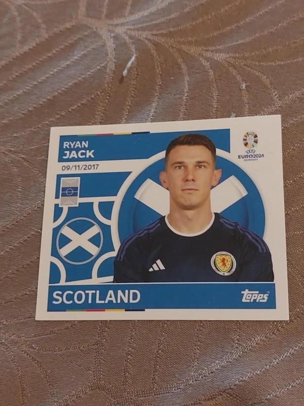 Topps / Sticker / Ryan Jack / Schotland / Euro 2024, Verzenden, Nieuw, Buitenlandse clubs, Poster, Plaatje of Sticker
