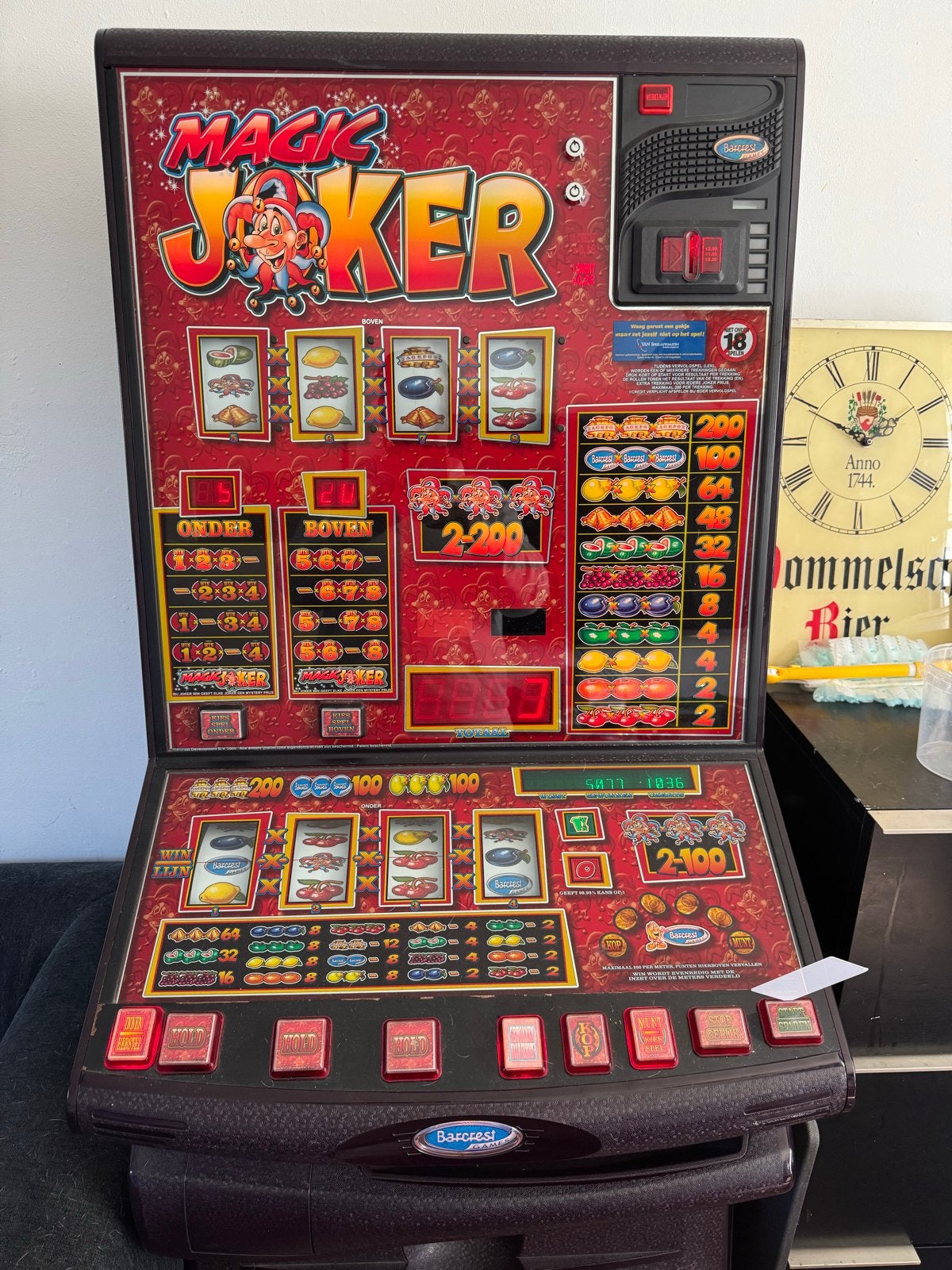 Magic Joker Gokkast - Barcrest - Inclusief sleutels, Euro, Ophalen, Gebruikt, Met sleutels