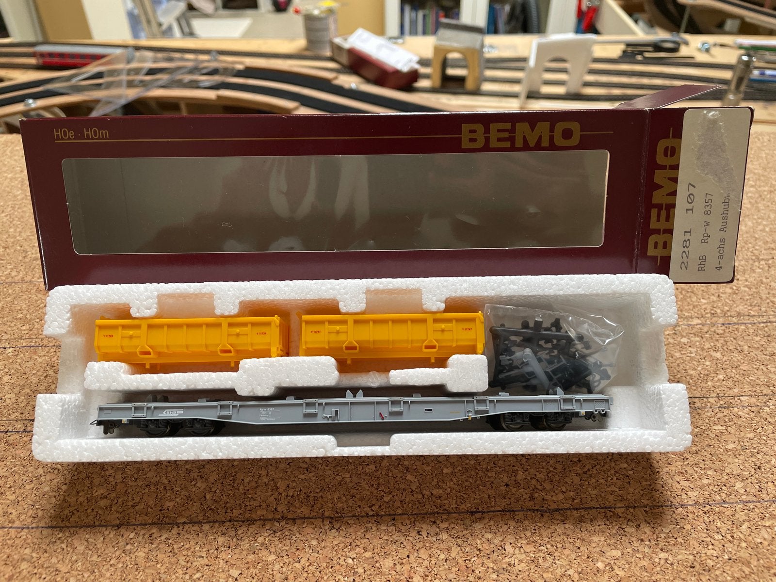 Bemo RhB H0m Aushubwagen Rp-w 8357 - 2281 107, Hobby en Vrije tijd, Modeltreinen | H0, Ophalen of Verzenden, Gebruikt, Gelijkstroom