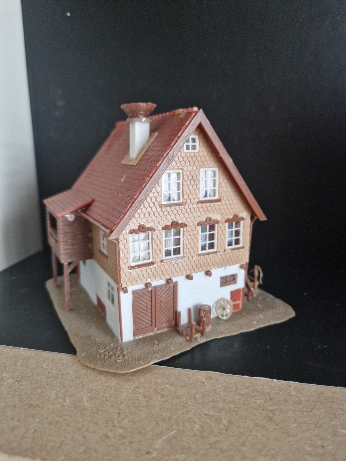 Faller H0 modelbouw huis met ooievaarsnest, Overige merken, Gebruikt, Gelijkstroom of Wisselstroom, Brug, Tunnel of Gebouw