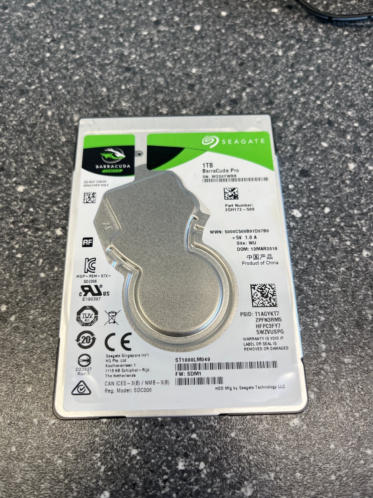 Seagate 1TB BarraCuda Pro HDD, Computers en Software, Intern, Gebruikt, Ophalen of Verzenden, Desktop