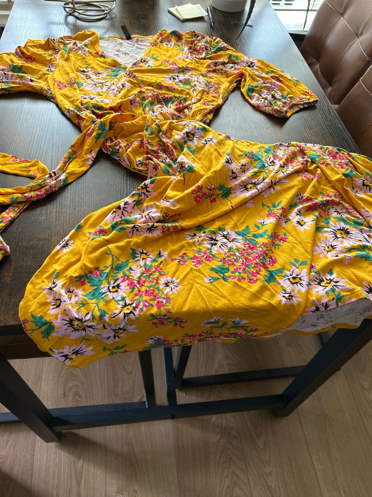 Zomerse bloemenprint jurk van By Jeltje, maat S, Geel, Nieuw, Ophalen of Verzenden, Maat 36 (S)