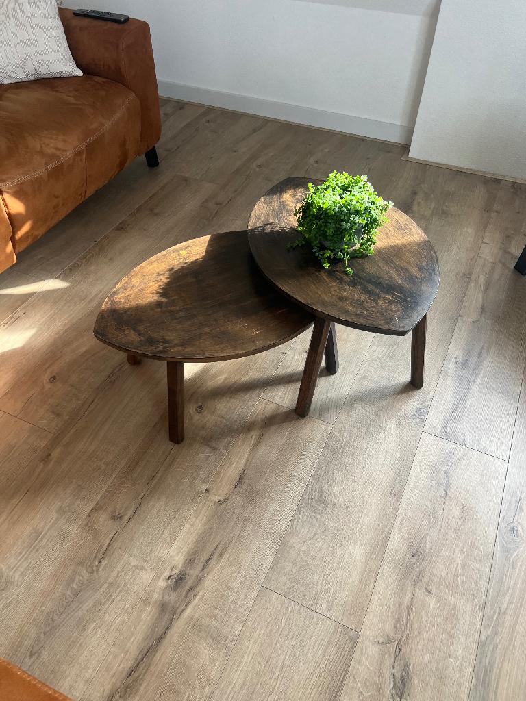 Bijzet tafeltjes, Huis en Inrichting, Tafels | Bijzettafels, Ophalen, Minder dan 45 cm, Gebruikt, 55 tot 75 cm