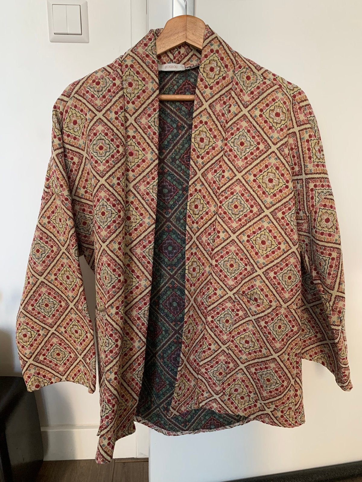 Kleurrijk kimono-jasje, Boebou, one size (tot M), Ophalen, Zo goed als nieuw, Overige kleuren