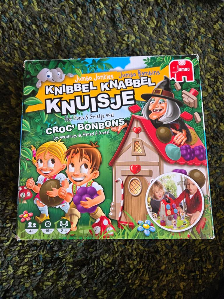 Hans en Grietje Efteling Kwibbel Kwabbel Knusje bordspel 4+, Een of twee spelers, Ophalen of Verzenden, Zo goed als nieuw, Jumbo spellen