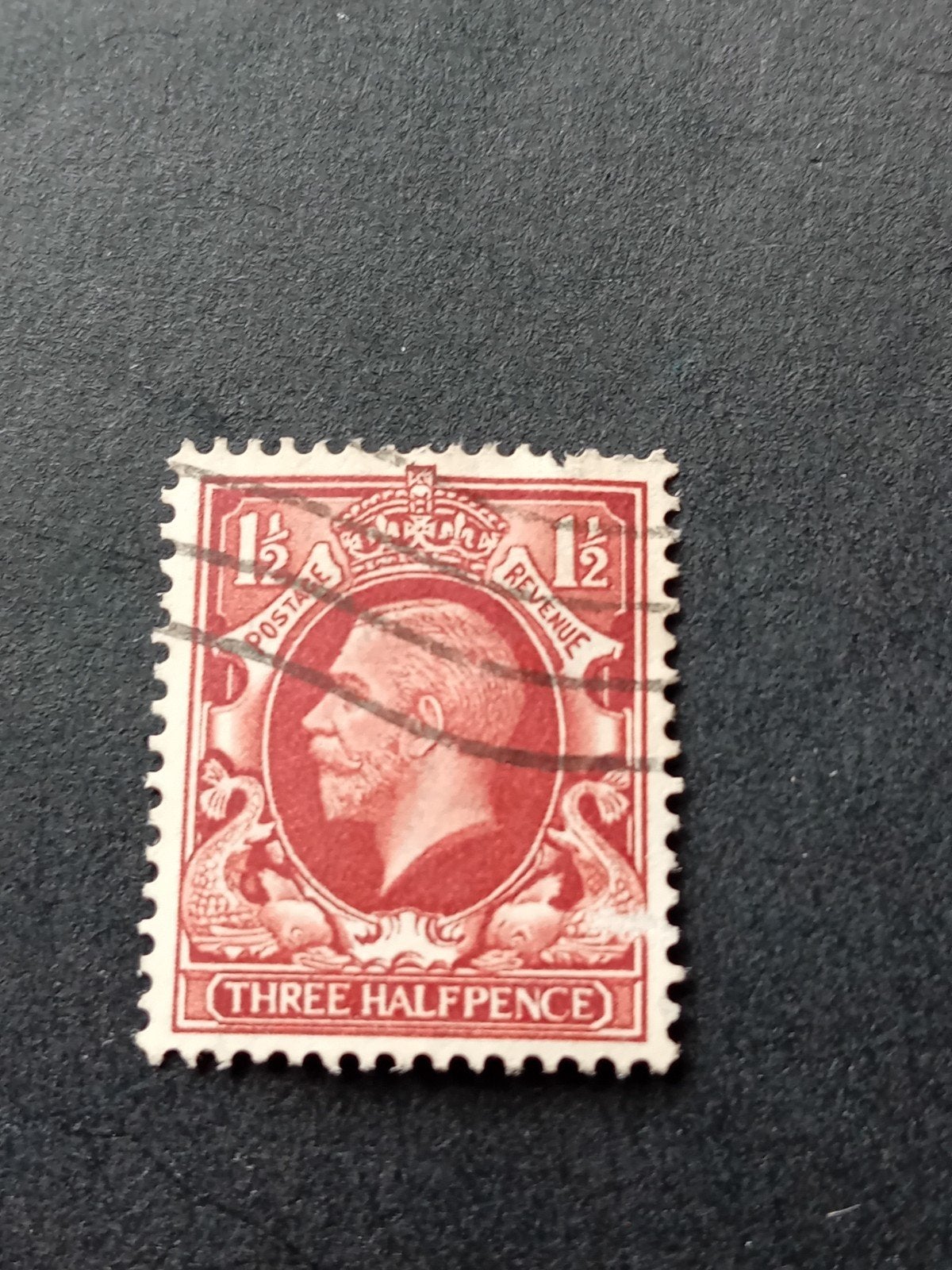 Gestempelde Britse postzegel George V 1½ pence, Ophalen of Verzenden, Gestempeld