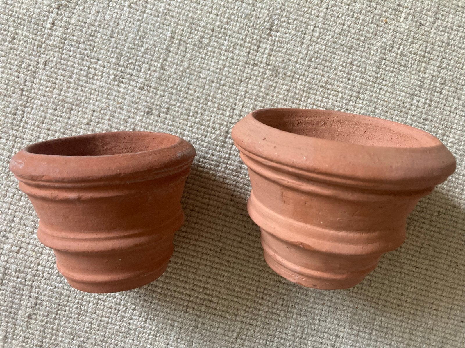 Handgemaakte terracotta potjes - Zara Home stijl, Mediterraans, Ophalen of Verzenden, Zo goed als nieuw, Bruin