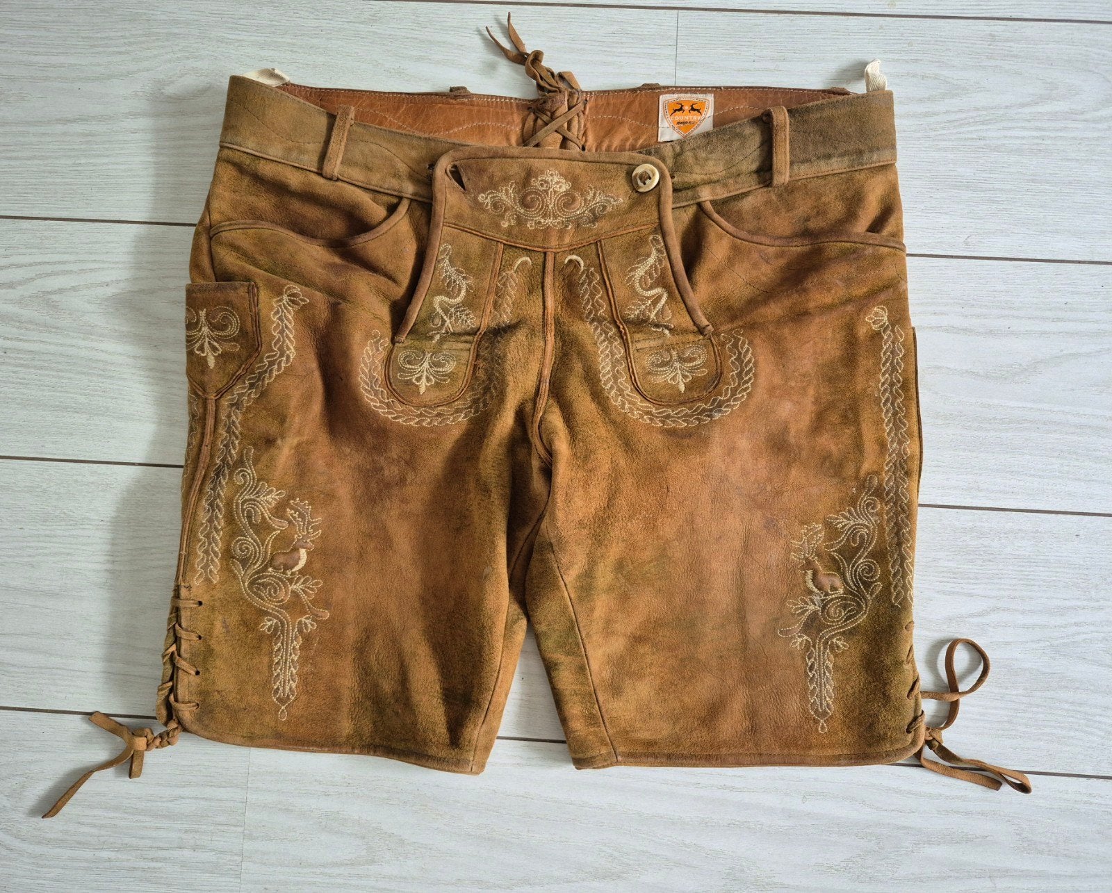 Maddox Lederhose,  plus OS trachtenhemdhemd, maat XL, Kleding | Heren, Ophalen of Verzenden, Gedragen, Maat 52/54 (L)