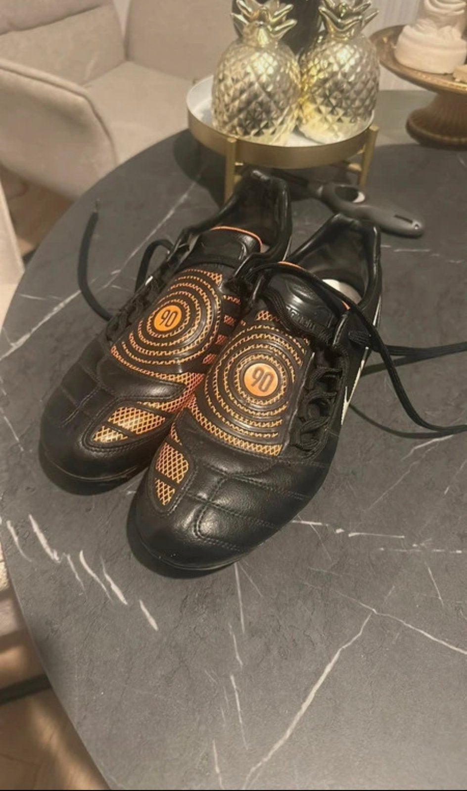 Nike Total 90 Laser I FG - Black/Orange - Maat 42.5, Maat XS of kleiner, Ophalen of Verzenden, Zo goed als nieuw, Schoenen