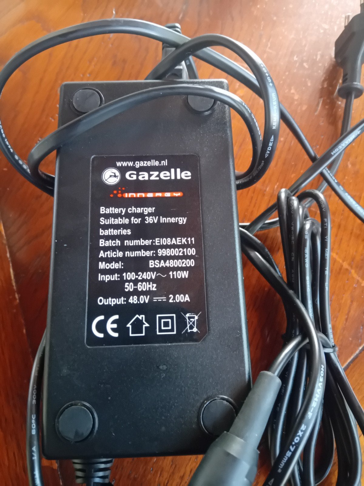 Gazelle Innergy Acculader 36V - Model BSA4800200, Nieuw
