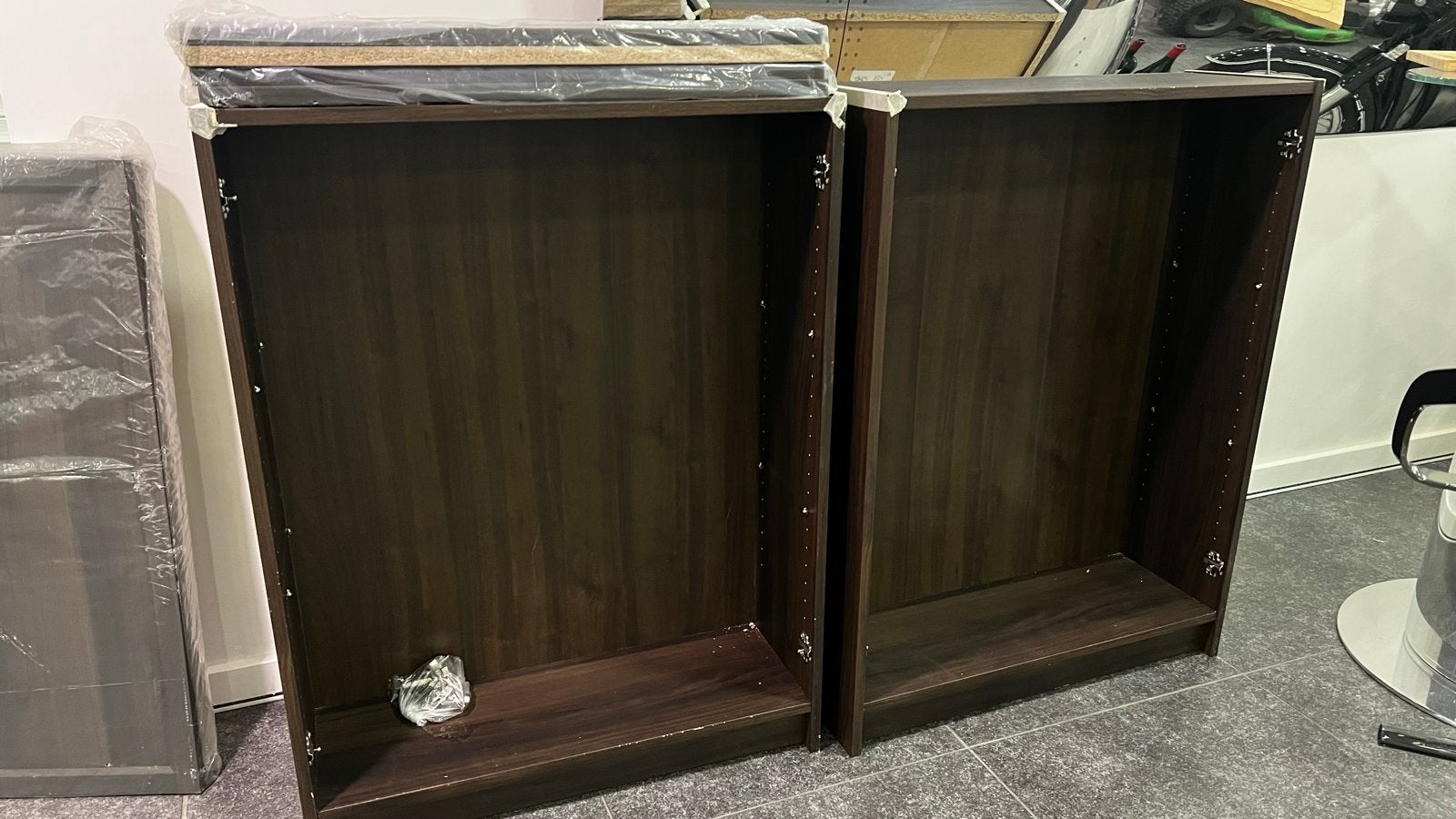 2x IKEA Billy Oxberg boekenkast met deuren, gebruikt, Ophalen, Gebruikt, 100 tot 150 cm, 50 tot 100 cm
