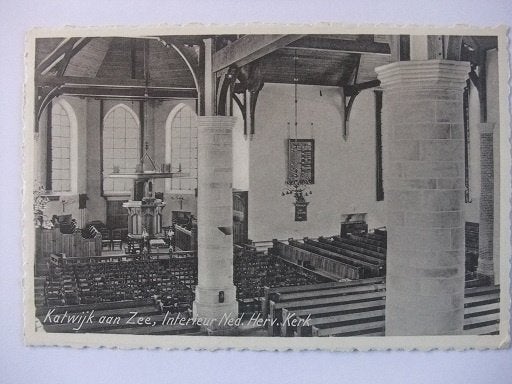 Q08 Katwijk aan Zee - Interieur N.H. Kerk - 1952, Verzenden, 1940 tot 1960, Gelopen, Zuid-Holland
