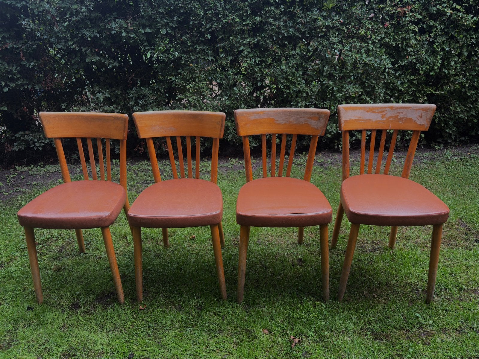 Vintage Stevens bistrostoelen, Ophalen, Gebruikt, Bruin, Vintage