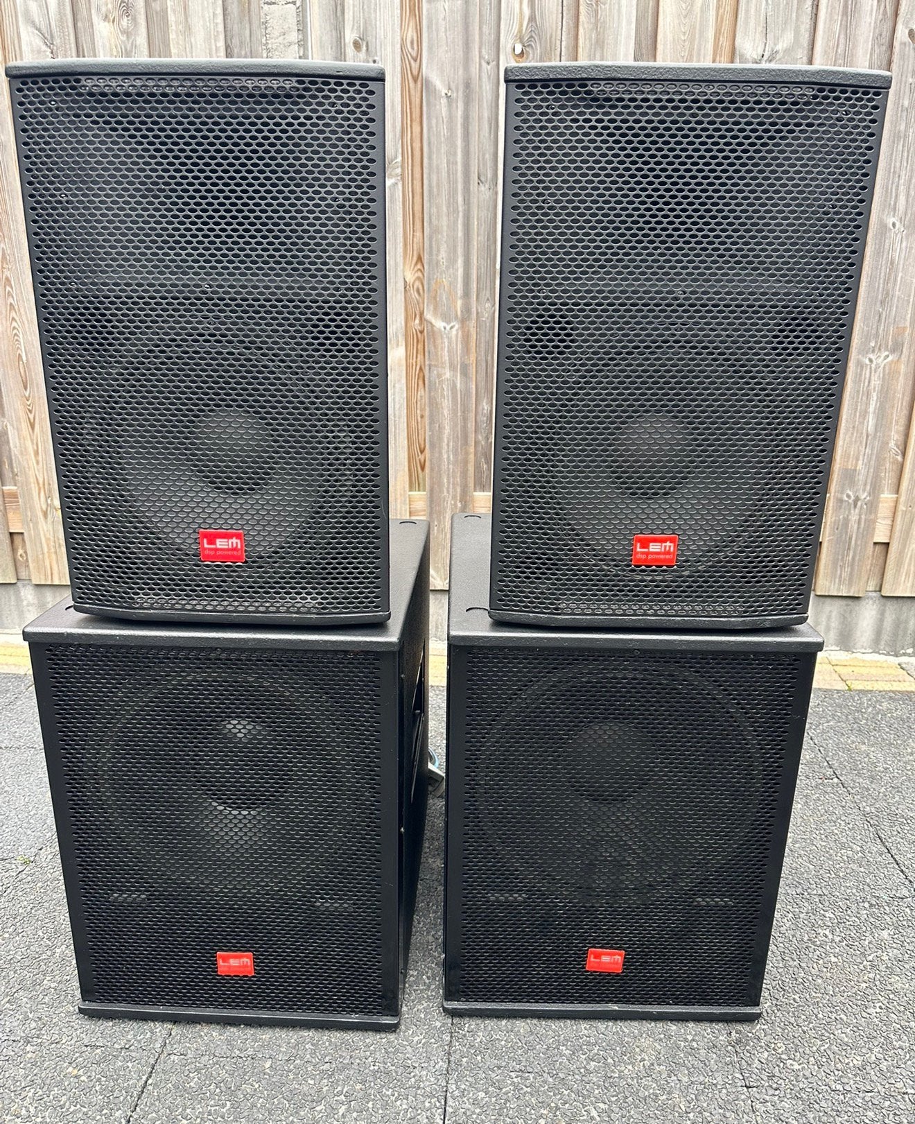 Lem actieve set, 2 tops 2 subs, Audio, Tv en Foto, Luidsprekers, Zo goed als nieuw, Subwoofer, 120 watt of meer, Overige merken