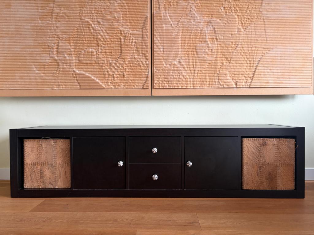 Lage kast / tv meubel / dressoir, Ophalen, Gebruikt, 150 tot 200 cm, 25 tot 50 cm