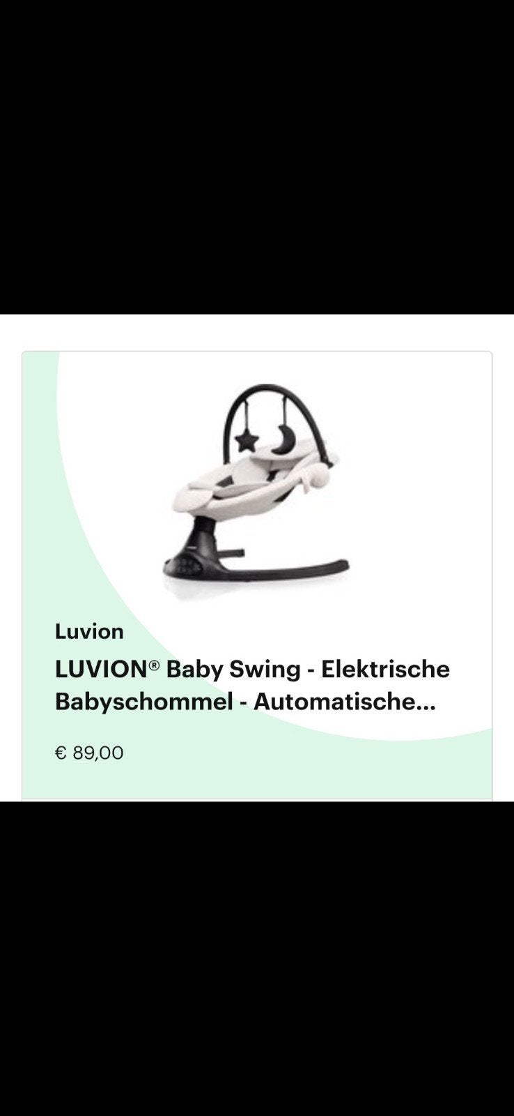 Luvion Baby Swing - Elektrische Babyschommel, Ophalen, Zo goed als nieuw