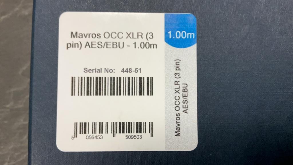 Atlas Mavros AES/EBU 1 meter, Audio, Tv en Foto, Audiokabels en Televisiekabels, Ophalen, Zo goed als nieuw, Nvt, Minder dan 2 meter