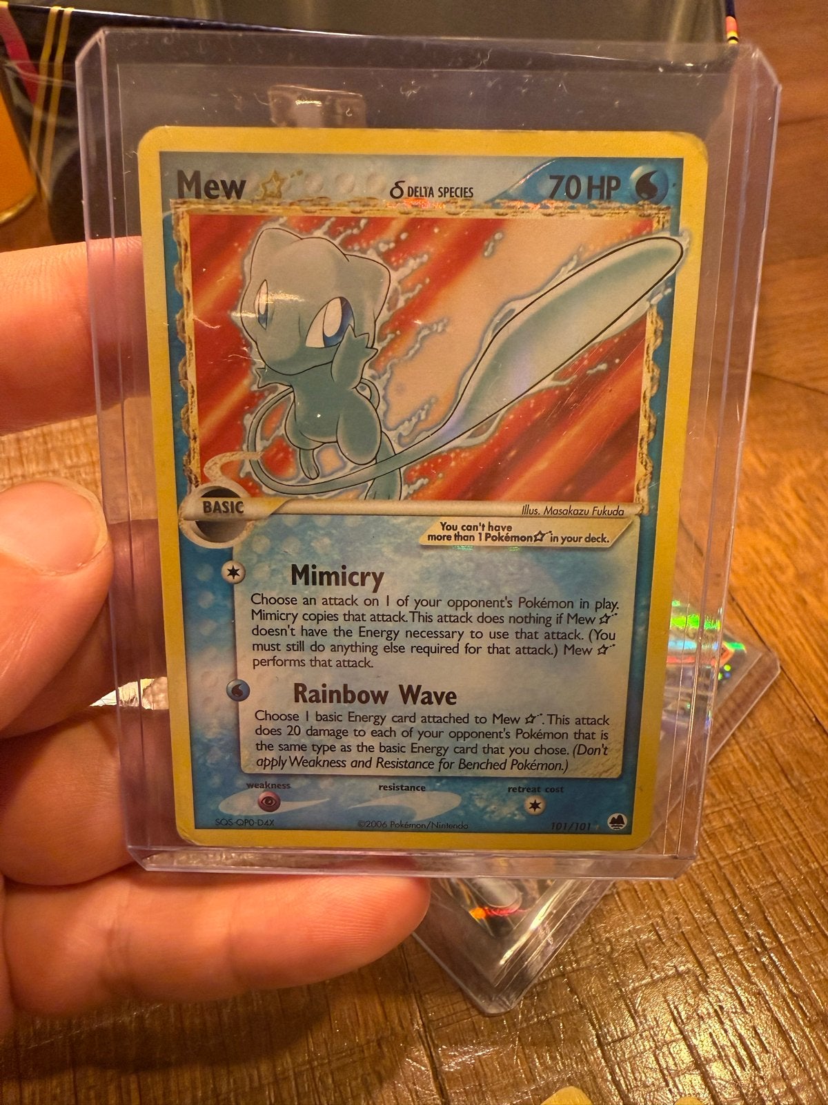 Mew Gold Star 101/101 Holo Rare Pokémon Kaart, Ophalen of Verzenden, Gebruikt, Losse kaart, Foil
