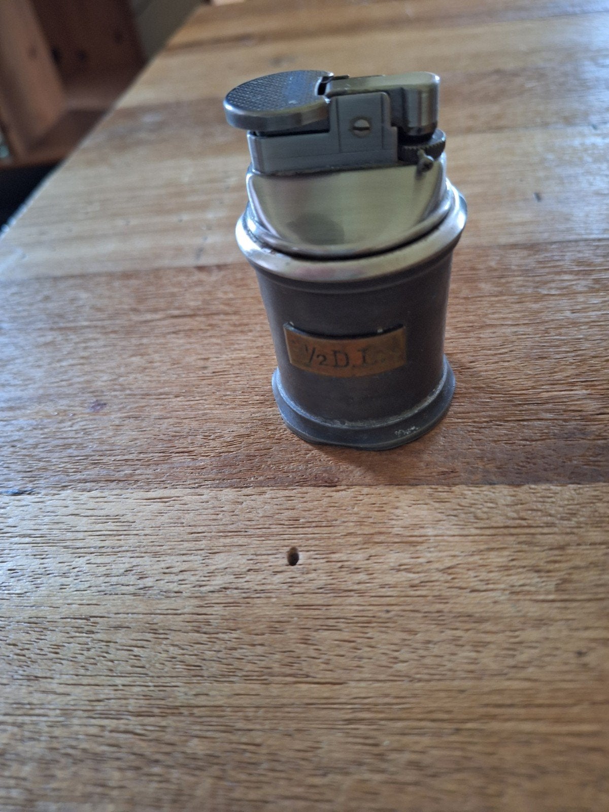 Vintage Aansteker met Houder - 1/2 D.I. Markering, Ophalen of Verzenden, Gebruikt, Aansteker