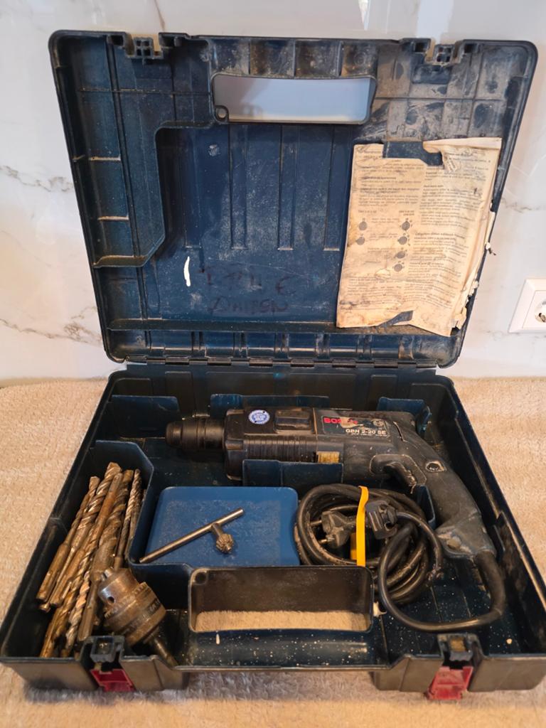 Bosch GBH 2-20 SE boorhamer met koffer en boren, Gebruikt, Boor- en/of Breekhamer, Ophalen of Verzenden, Klopboormechanisme